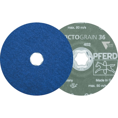 Pferd COMBICLICK Fiber Disc, 4-1/2'' Dia. - VICTOGRAIN-COOL, 36 Grit 40380