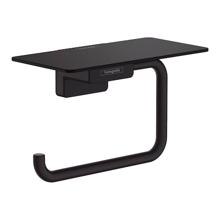 Hansgrohe AddStoris Toilet Paper Holder with Shelf in Matte Black 41772670