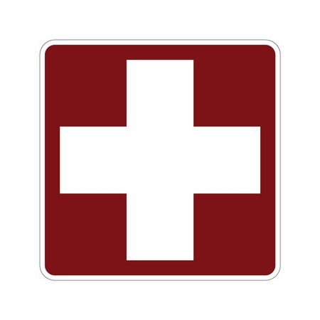 Sign Solutions Usa First Aid (Symbol), 30 in W x Square, Aluminum Sign DUS12HWT3030RS-024