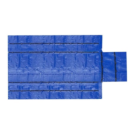 Mytee Products 16 ftx27 ft Blue Flatbed Truck 15 Oz Superlight Steel Tarp w/4 ft Drop for Trailers SLLT4FT-BLUE
