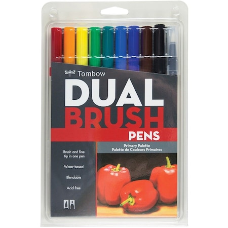 Tombow DUAL BRUSH SET 10 PRIMARY 56167