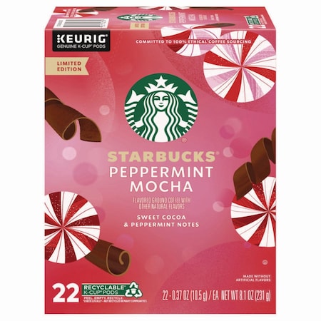Starbucks Peppermint Mocha K-Cup, 22/Box, 4PK 12437832