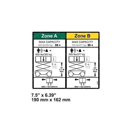 Jlg REPLACEMENT DECAL, CAP 500/227 800/360 1705941