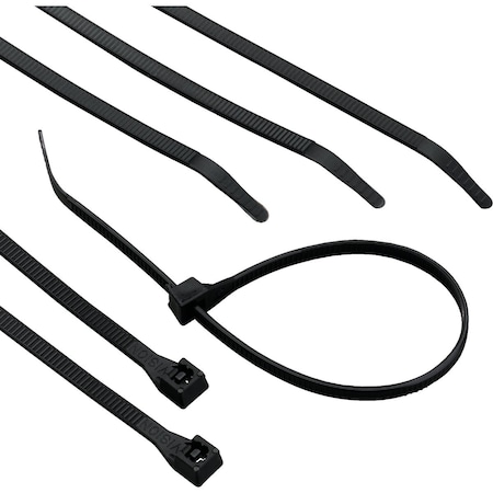 Gardner Bender 11''x0.17'' Black Nylon Ultra Violet Cable Tie, 8PK 45-312UVB
