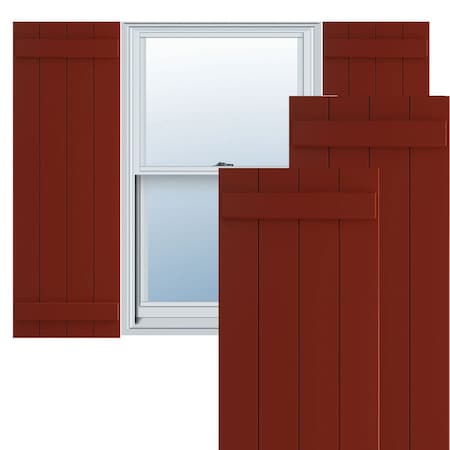 Ekena Millwork True Fit PVC Four Board Joined Board-n-Batten Shutters, Pepper Red, 21 1/2W x 28H, PR TFP101BBF21X028MR