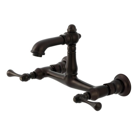 Kingston Brass Double-Handle Wall Mount Bathroom Faucet, Oil Rubbed Bronze KS7255BL