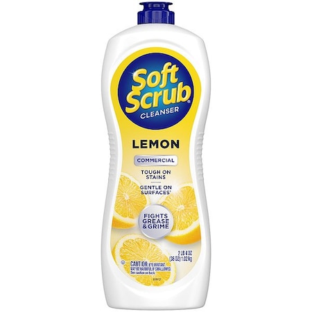 Soft Scrub Bathroom Cleaner, Bottle, Lemon, White, PK6 15020