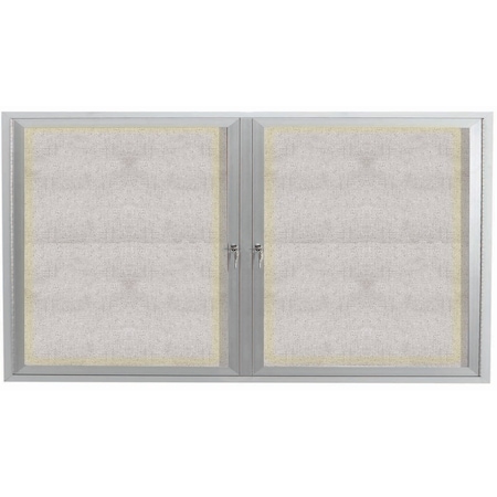 Aarco Outdoor Illuminated Enclosed Bulletin Board w/ Al Frame, Clear Satin Anodized Al, 36''Hx60''W ODCC3660RI