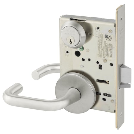 Sargent Grade 1 Storeroom or Closet Mortise Lock, J - Lever, O - Rose, Satin Stainless Steel 8204 OJ 32D