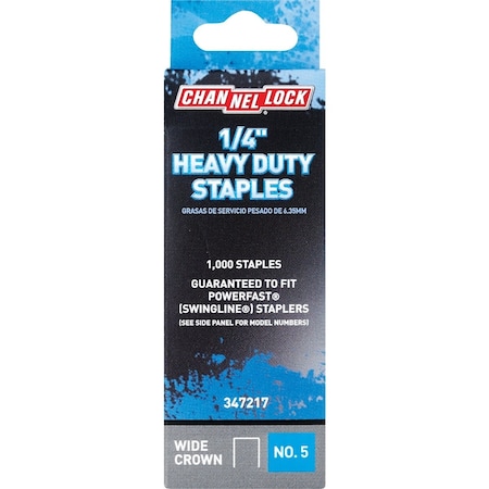 Channellock No. 5 Heavy-Duty Wide Crown Staple 1/4'', 1000PK 347217