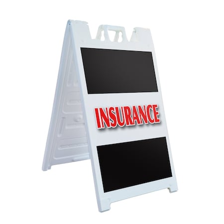 Signmission Insurance, A-Frame & 2 Decals Installed, Heavy-Duty Plastic Frame SBHD-D-2436-Insurance