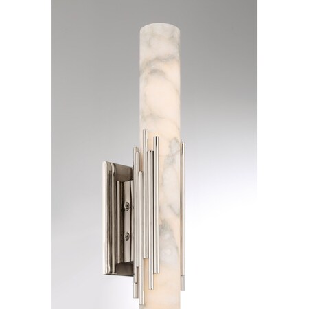 Euf Venna, Wall Sconce, 22", Polished Nickel, Alabaster 49033-021