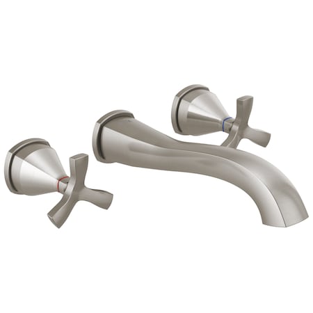 Delta Stryke Two Handle Wall Mount Bathroom Faucet Trim, 9.34 in, Lumicoat Stainless T35766LF-SS-PR-WL
