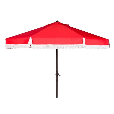 Safavieh 11 ft. Milan Fringe Umbrella, Red PAT8108E