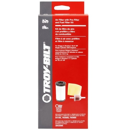 Cub Cadet Air Filter, For: Briggs and Stratton 18-21 hp Single-Cylinder OHV Engines 490-950-F059