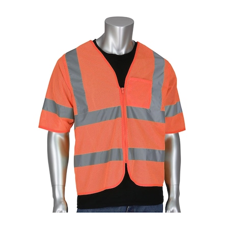 Pip ANSI Type R Class 3 Dual-Sized Value Zipper Mesh Vest 303-V100OR-2X/3X