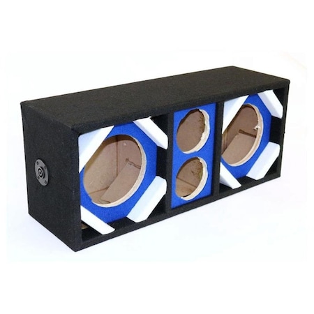 Betterbattery 6 in. Two Woofers Plus Two Tweeters Empty Chuchera Speaker Enclosure, Blue BE3828461