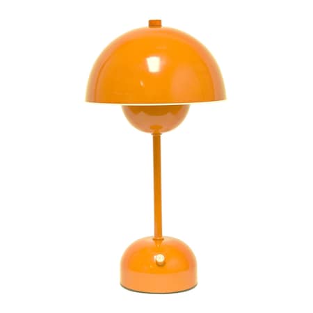 Homeroots 12" Orange Metal Table Lamp 646269