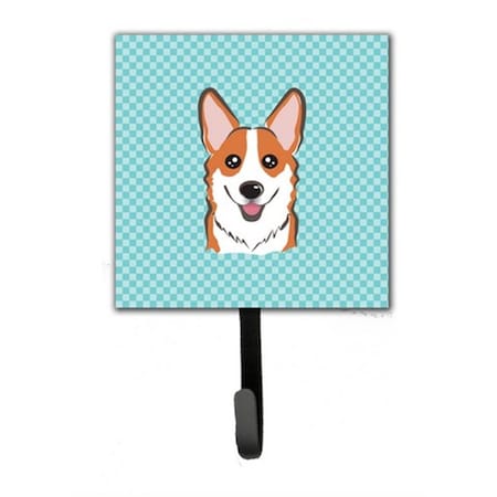 Carolines Treasures Checkerboard Blue Corgi Leash and Key Holder BB1192SH4