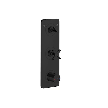 Axor Citterio E Thermostatic Module Trim 15" x 5" for 2 Functions in Matte Black 36703671