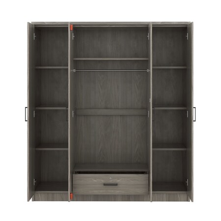 Homeroots Two Piece Gray Solid and Manufactured Wood Bedroom Set 662336
