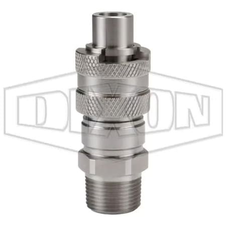 Dixon Dix-Lock N Series Interchange Quick Disconnect Pneumatic End Plug, 1-11 x 1/2 in Nominal, 316 Stain N4M8-SS