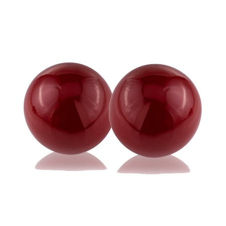Homeroots Set of Two 3" Red Aluminum Decorative Orbs, 2PK 383771