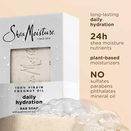 Shea Moisture Virgin Coconut Oil Daily Hydration Bar Soap, 8 Ounce, 24PK 64352709