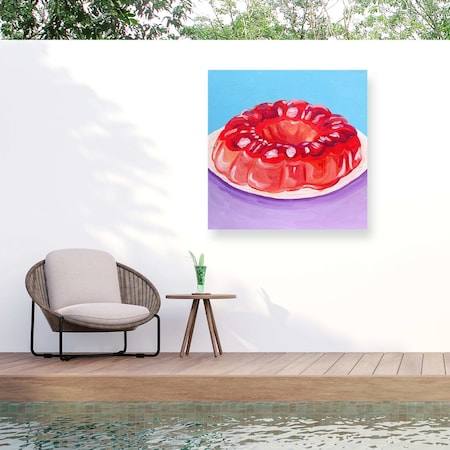 Trademark Fine Art Outdoor Canvas Art Key and Sea Strawberry Jello Wall Art for Patios, or Gardens 1X28339-OC2424WR