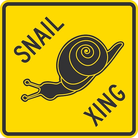 Lyle Snail Xing with Symbol, 24x24, Diamond Grade, Yellow G-12328-DG_24x24