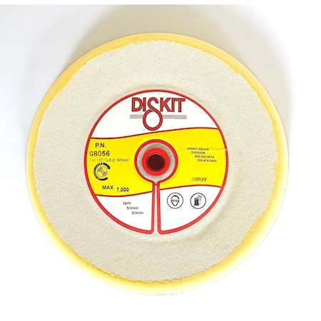Diskit Diskit Abrasive Sanding Pad 08056: Very Soft, 8", PSA, 0 Hole, Slant Profile MADE IN USA 08056