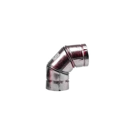 Selkirk VP PELLET PIPE Stove Pipe Elbow, 90 deg Angle, 3 in, Stainless Steel, Galvanized 243231