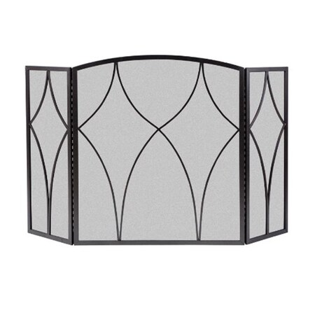 Panacea Products  33.5 x 48 in. 3 Panel Diamond Style Fireplace Screen, Black 249039