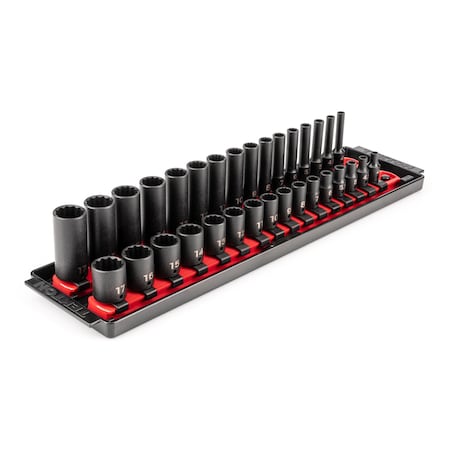 Tekton 1/4 in Drive Impact Socket Set, Metric, 32 pcs SID90204