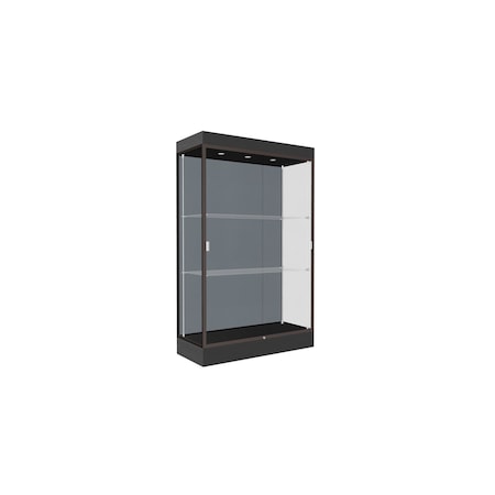 Ghent Lighted Floor Display Case 48x76x20, 6" Base, Bronze 92LFBS-BZ-BLK