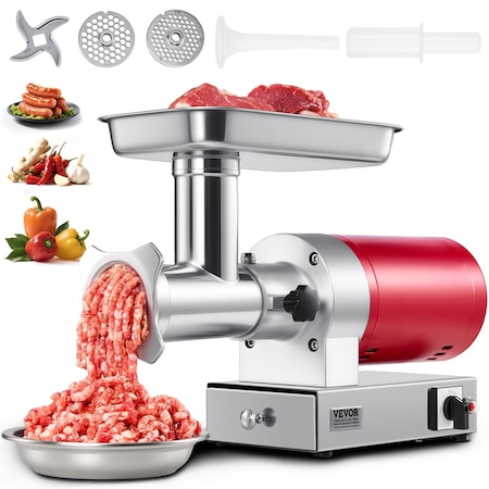 Vevor Electric Meat Grinder Machine Electric Meat Mincer 661 Lbs/Hour 800W Red 5G-22A