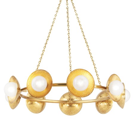 Hudson Valley Lighting Glimmer 9 Light Chandelier 40 In. Aged Brass 5359-AGB