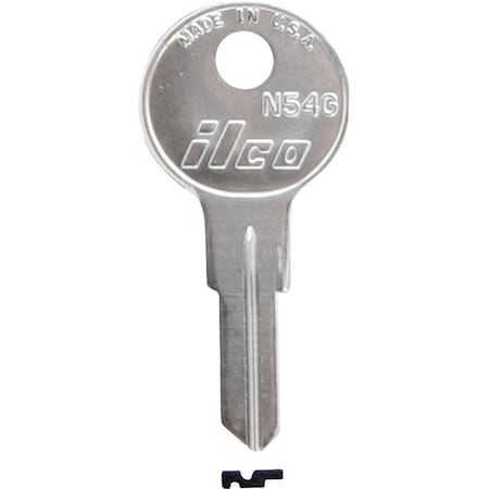 Ilco Nickel Plated Cam Lock Key N54G, 10PK IAA30984012