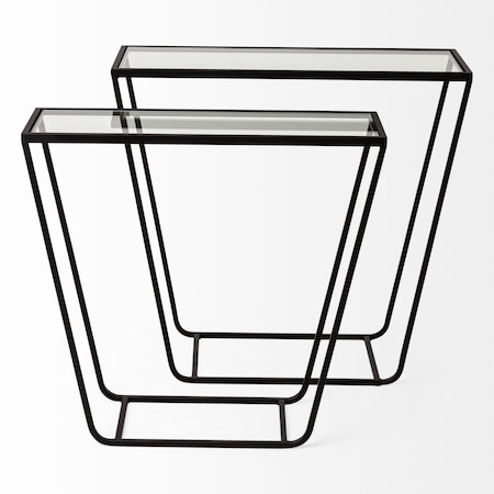 Homeroots 10" Clear Glass Frame Console Table 380697