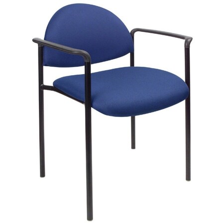 Boss Office Products Boss Stacking Guest Chair with Arms - Fabric - Low Back - Blue B9501-BE