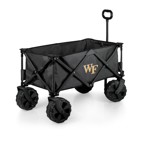 Picnic Time Family Of Brands NCAA Wake Forest Demon Deacons Adventure Wagon Elite All-Terrain Folding Beach Wagon 741-85-679-614-0