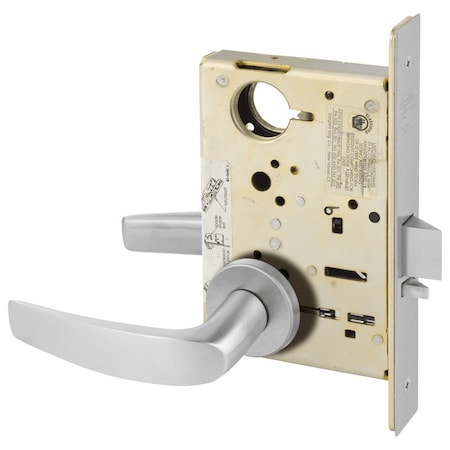 Sargent Grade 1 Classroom Mortise Lock, B - Lever, LN - Rose, Field Reversible, Less Cylinder, ASA Strike,  LC-8237 LNB 26D