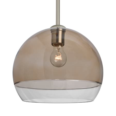 Besa Lighting Besa Ally 12 Stem Pendant, Smoke/Clear, Satin Nickel Finish, 1x 60W MAX E26 Base 1TT-ALLY12SM-SN