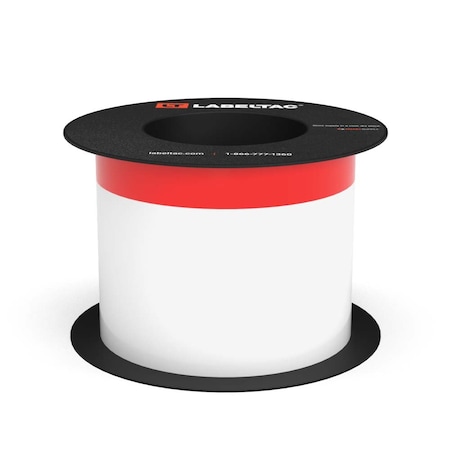 Labeltac Arc Flash Continuous Header Stock 4in x 75ft, 1.125in Header Stripe, Red LT404AFC-1.125-C