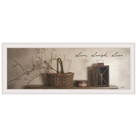 Homeroots Live Laugh and Love 3 White Framed Print Wall Art 406425