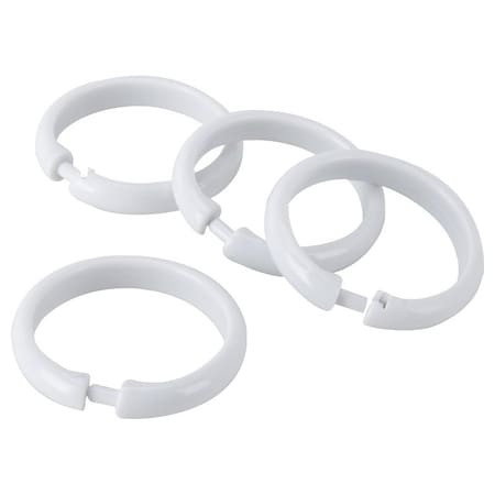 Simple Spaces Shower Curtain Ring, Plastic, white, 1 cm W, 2-3/8 in H SD-ORING-W3L