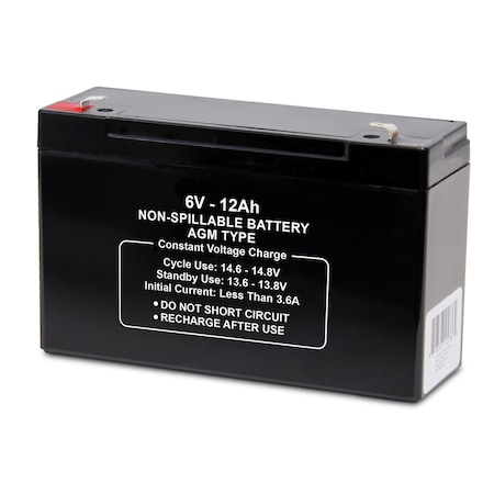 Upg Sealed Lead Acid Battery, 6VDC, 12Ah, replacement for 2UKK7 battery 47019