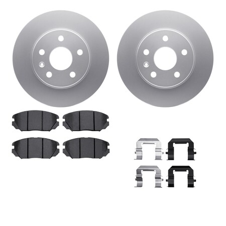 Dynamic Friction Co DFC GEOSPEC Coated Rotors with 5000 Brake Pads - Ceramic and Hardware 4512-45048