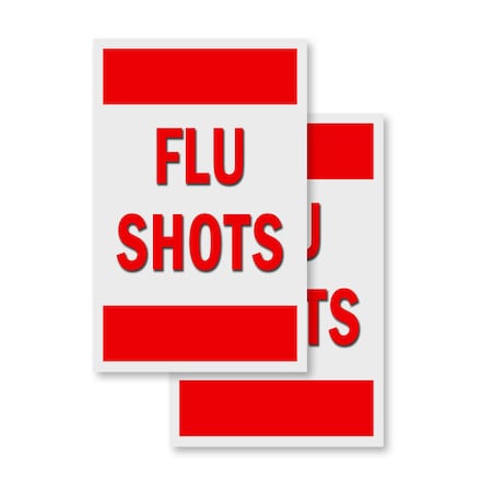 Signmission Flu Shots, Vinyl Decals Only 24 Inch x 36 Inch, Vinyl Decal, 2PK DSB-2436-2PACK-Flu Shots