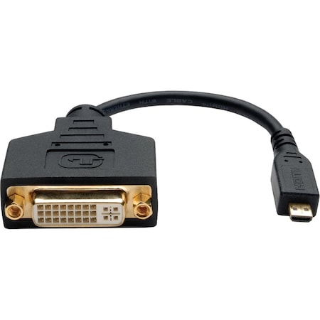 Tripp Lite 6IN MICRO HDMI TO DVI-D ADAPTER CONVERTER HDMI MALE TYPE D TO DVI-D FEMALE  6INC P132-06N-MICRO
